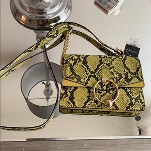 Top shop yellow snakeskin purse